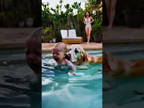 Heroic Golden Retriever Rescues Baby After Pool Accident! 🐶👶❤️