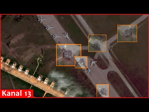 Shocking satellite images show Russian ‘nuclear-capable’ bombers crushed after Ukraine drone attack