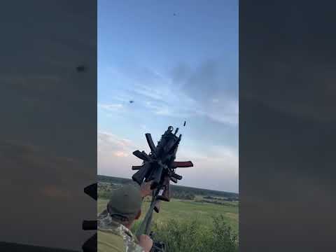Six AK-74s Strapped Together As A Ukrainian Anti-Drone Gun In Action
