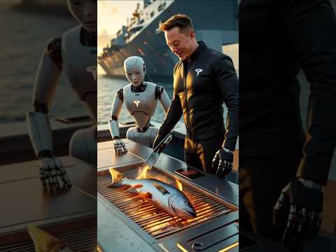 Elon Musk &amp; Tesla Robot’s Futuristic Fishing Trip | Friendship of Future#ElonMusk #FishingAdventure