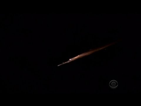 Space debris lights up the night sky