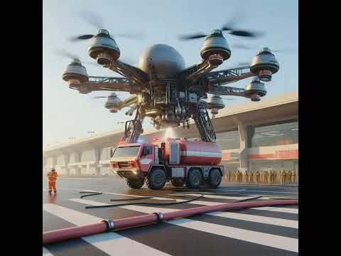 Preparing drones to fly towards fire points #drone #technology #fire #video
