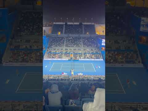 C.Alcaraz wins 1st set vs L.Nardi Qatar Open Courtside view