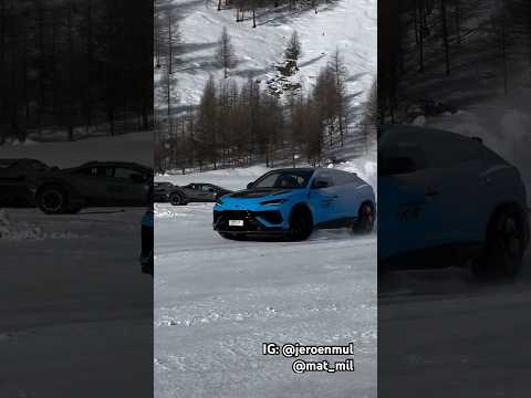 Lamborghini Urus Performante Snow Slide Spectacle! ❄️🏎️ #Shorts | GSCN Videos 2024